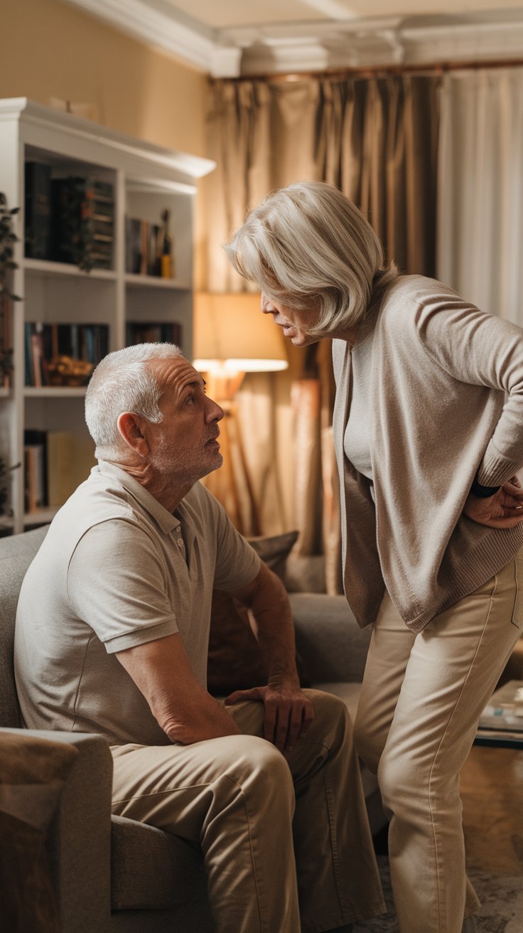An old couple arguing about divorce