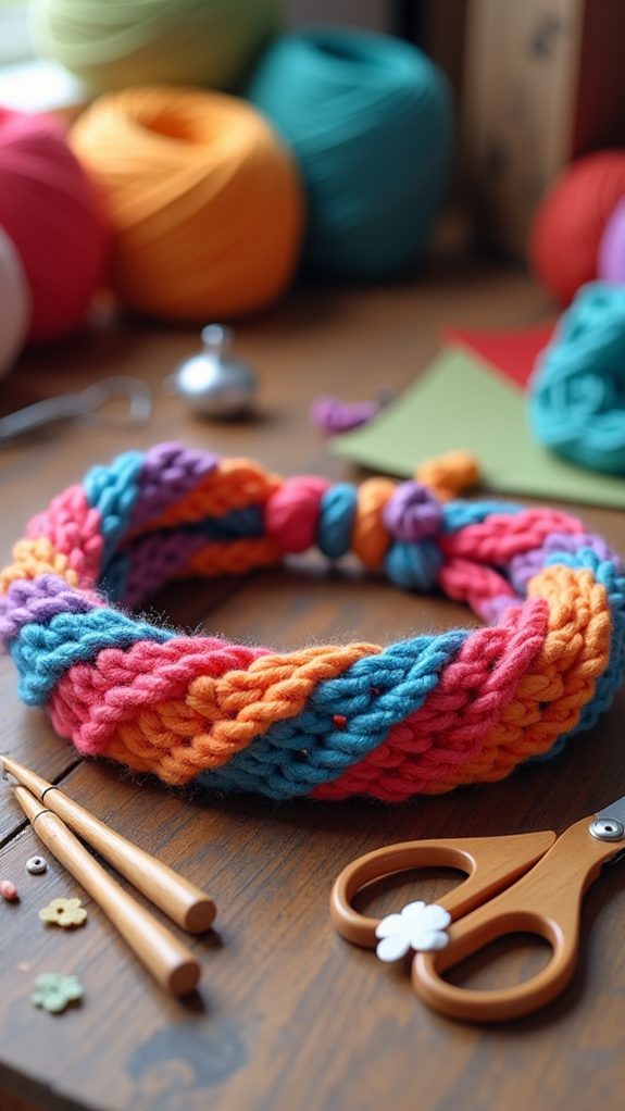 artistic knitted hair accessories