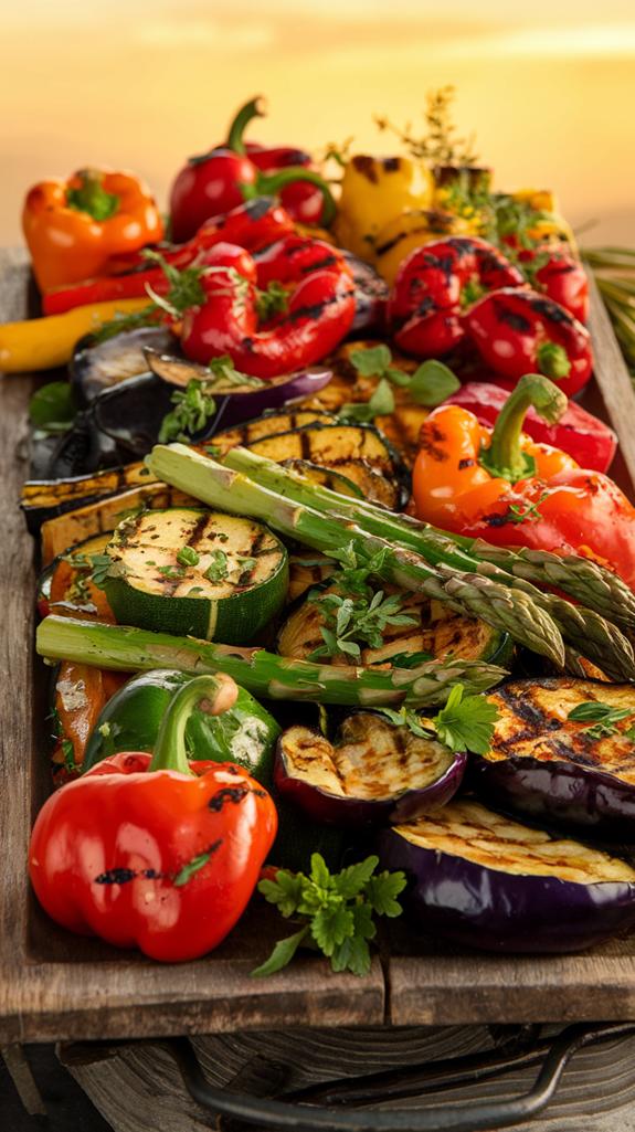 assorted grilled veggie selection