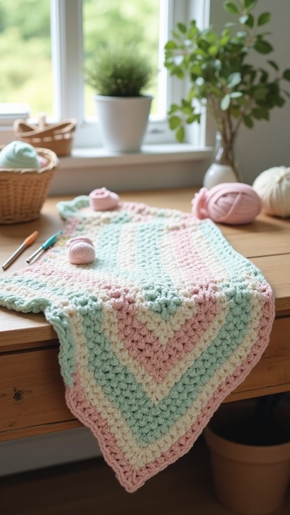 chevron design infant blanket