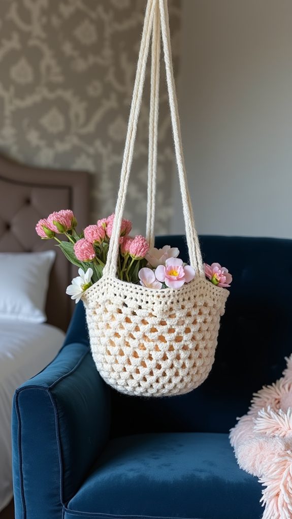 chic handmade crochet basket