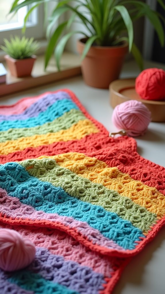 colorful crochet blanket design