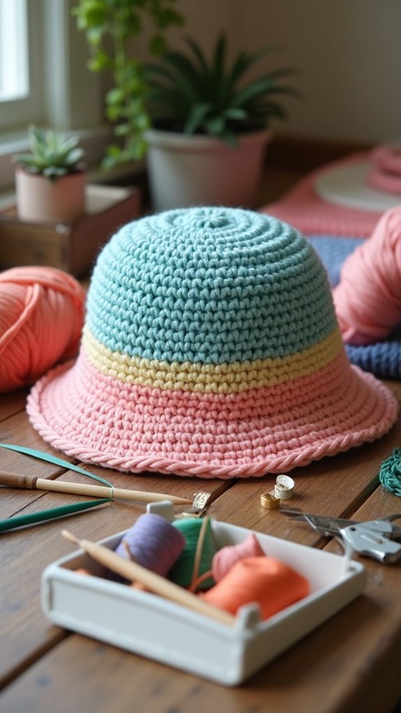 colorful crochet hat design