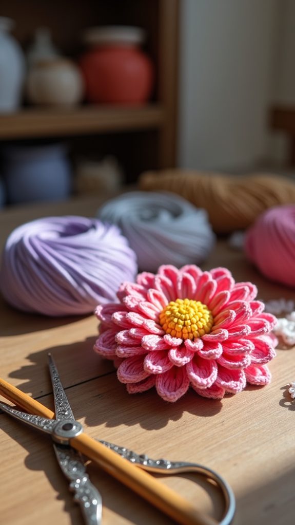 colorful floral crochet design