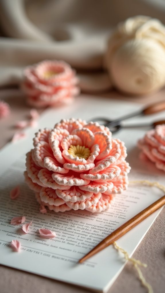 colorful handmade crochet flower