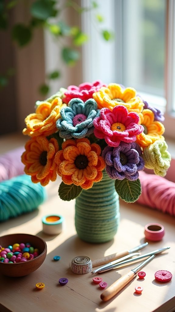 colorful handmade floral arrangement