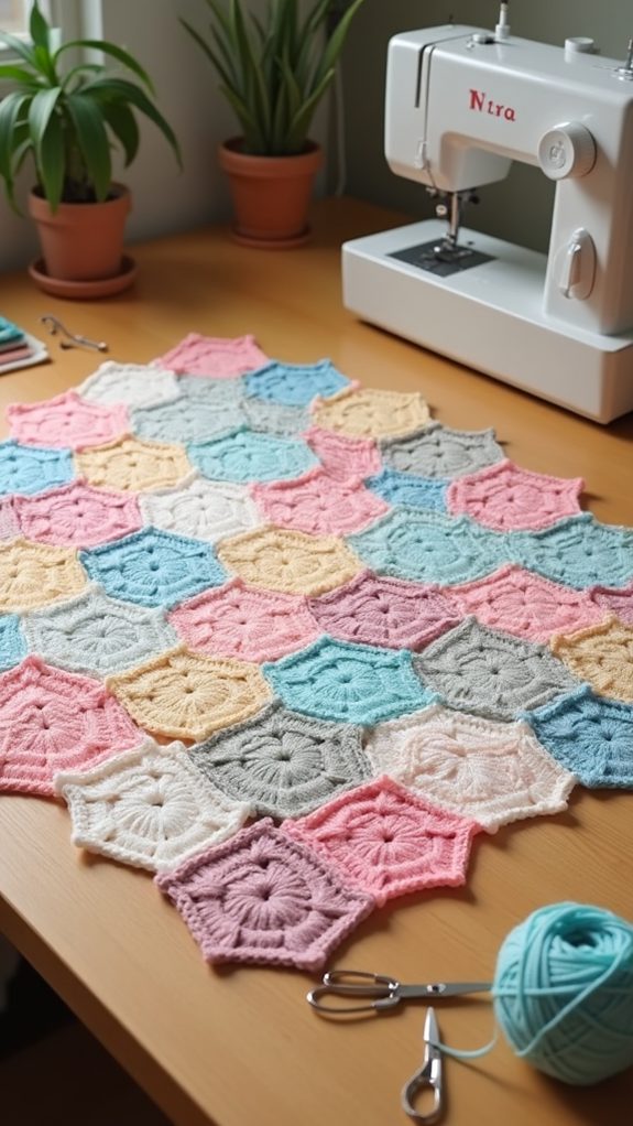 colorful hexagonal quilt design