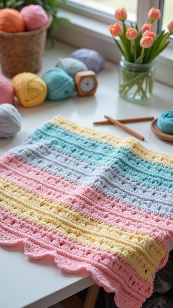 colorful striped baby blanket