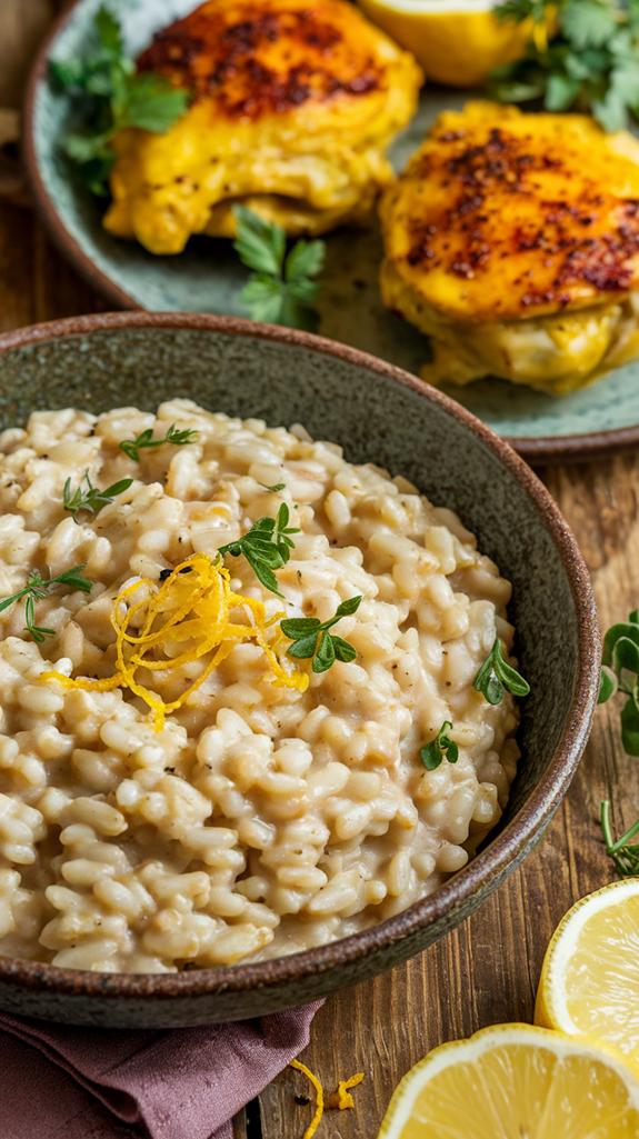 cooking creamy farro dish