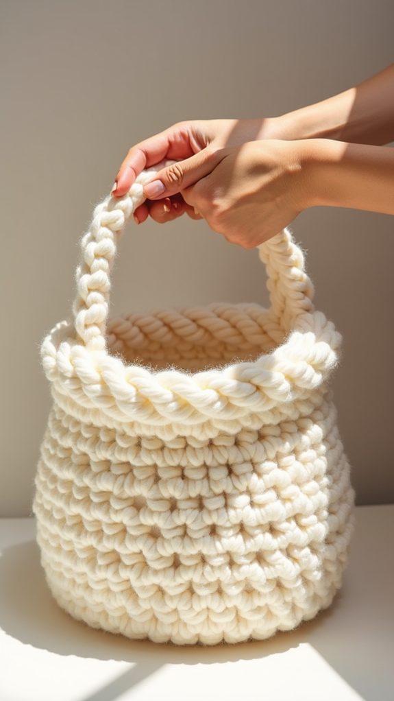 cozy handmade knit basket