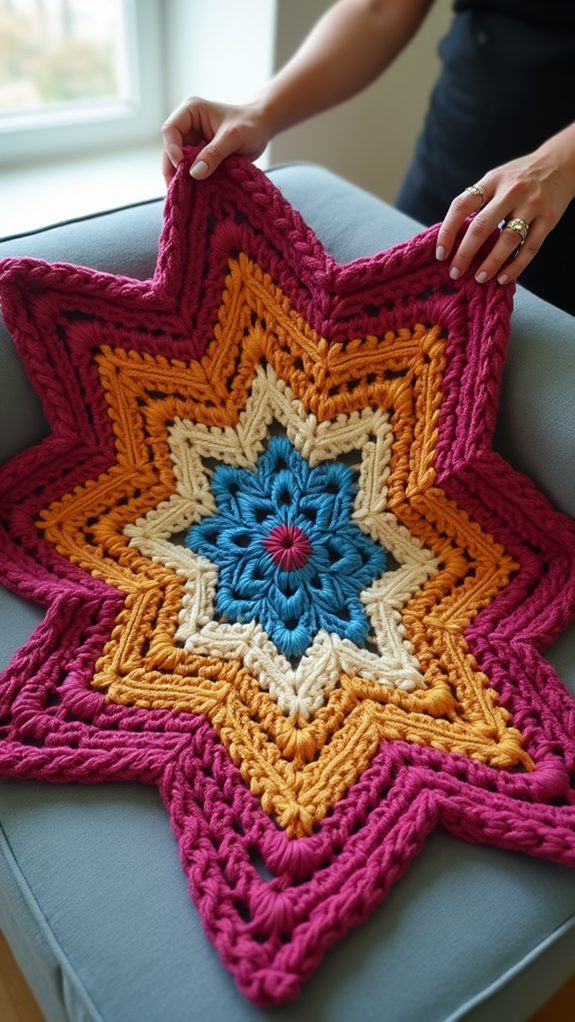 cozy knitted star blanket