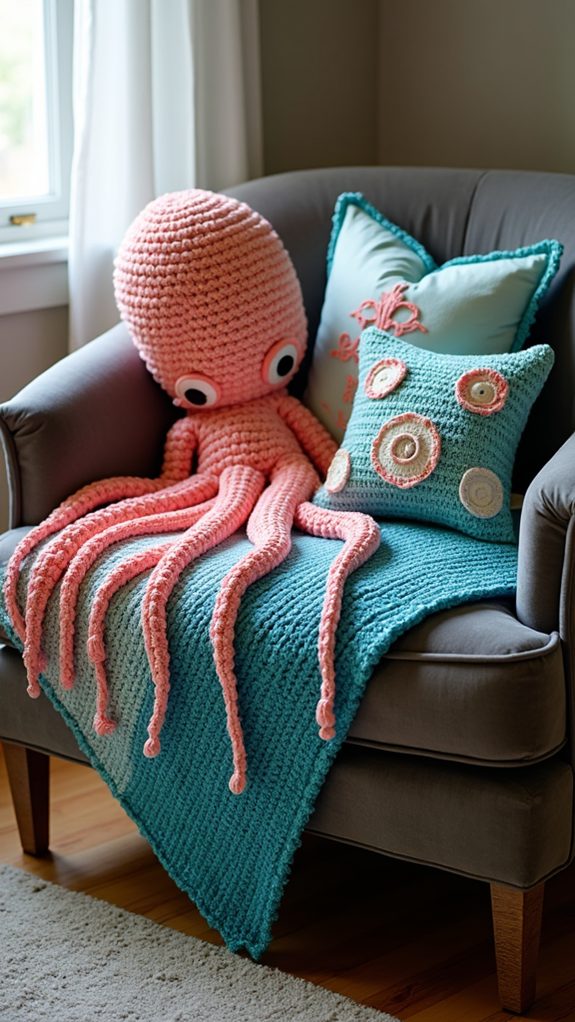 cozy seasonal octopus throws