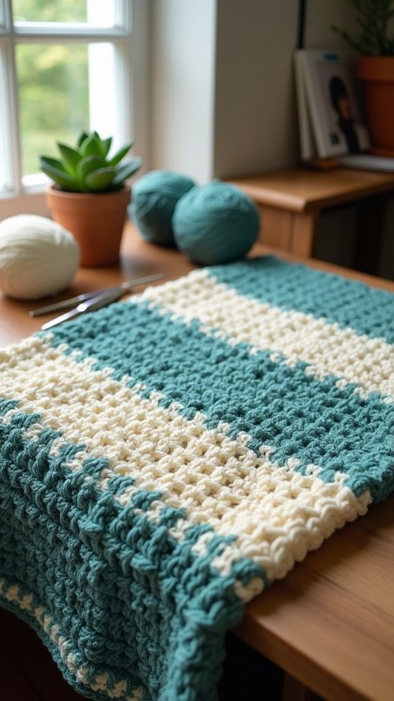 cozy textured crochet blanket