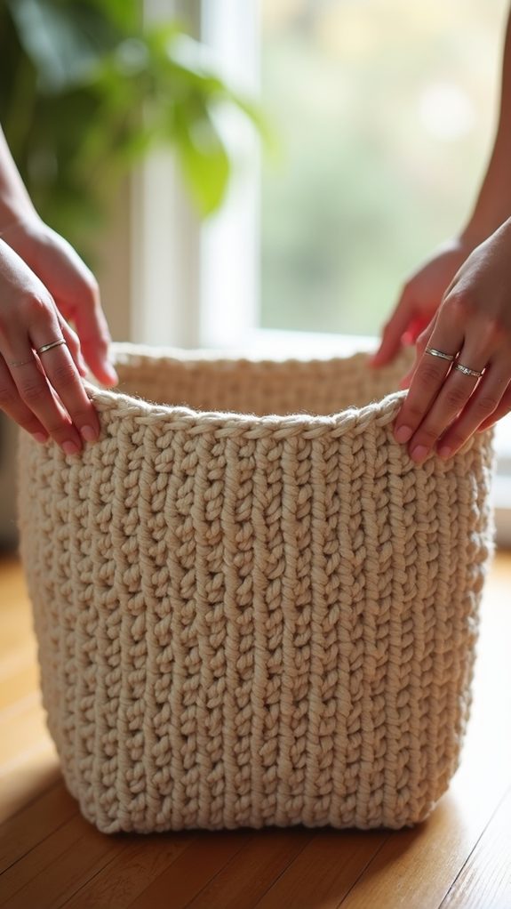 crochet basket with texture