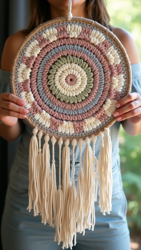 crochet dreamcatcher wall hanging