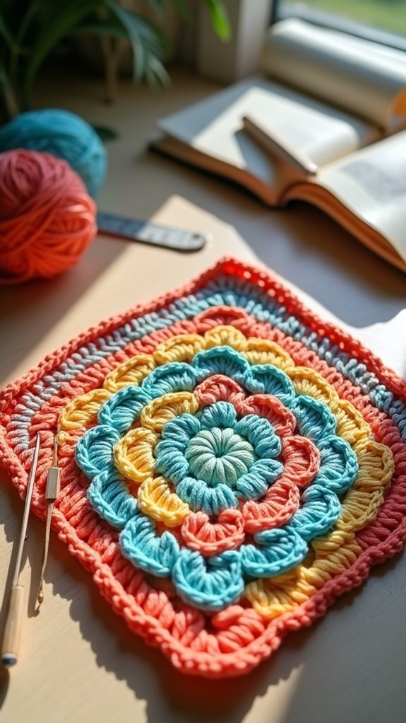 crochet ripple granny square