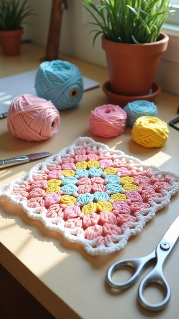 crocheted patchwork blanket design