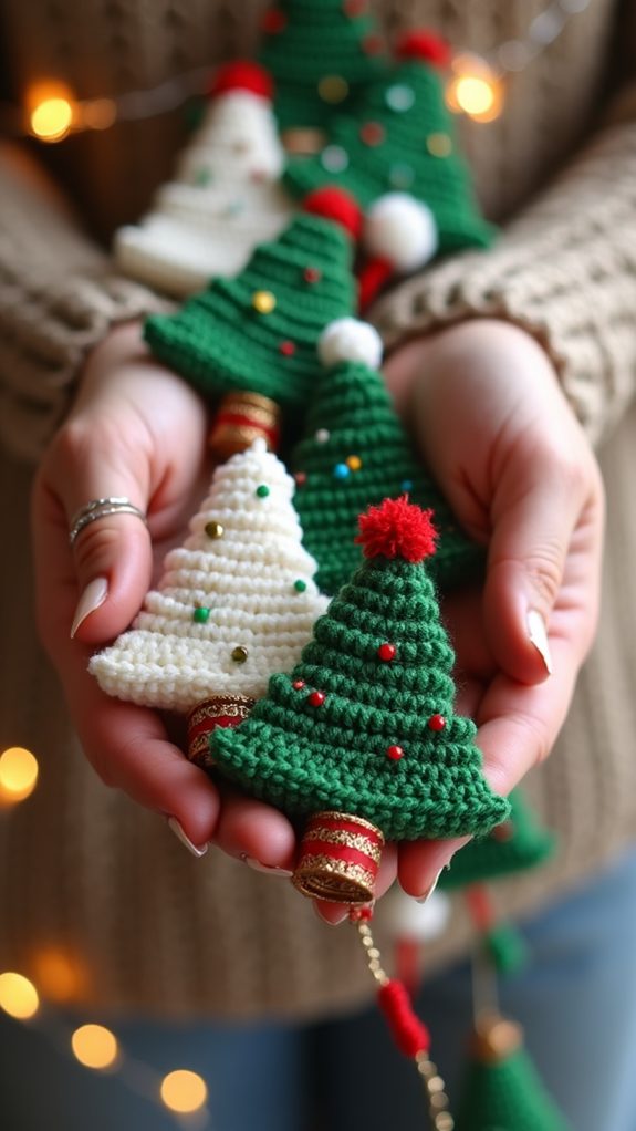 decorative crochet tree garland
