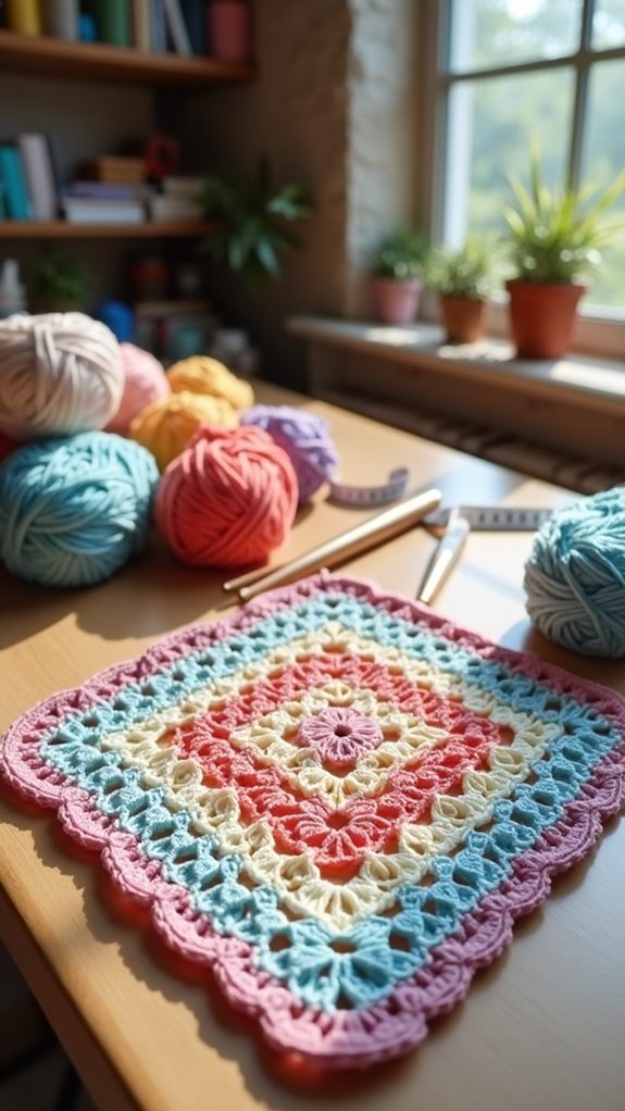delicate crochet square pattern