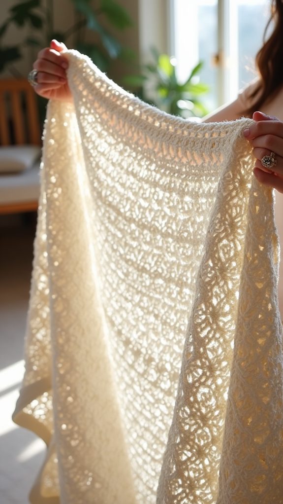 delicate handmade lace throw