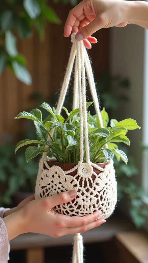 elegant crochet lace hanger