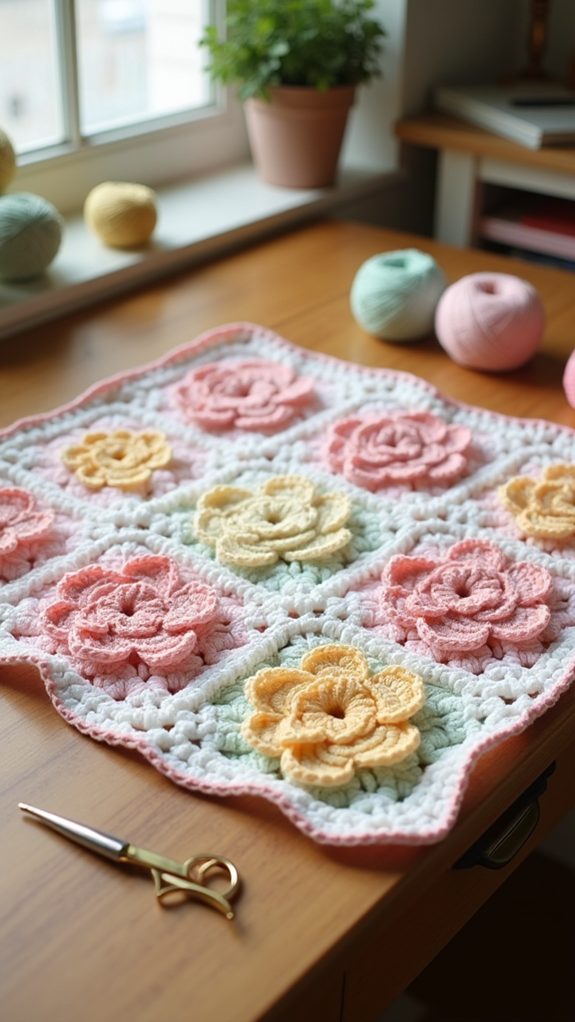 floral pattern infant blanket