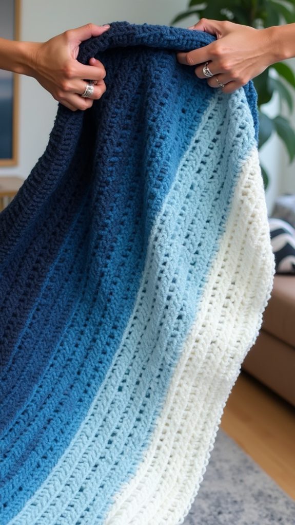 gradient color throw blanket