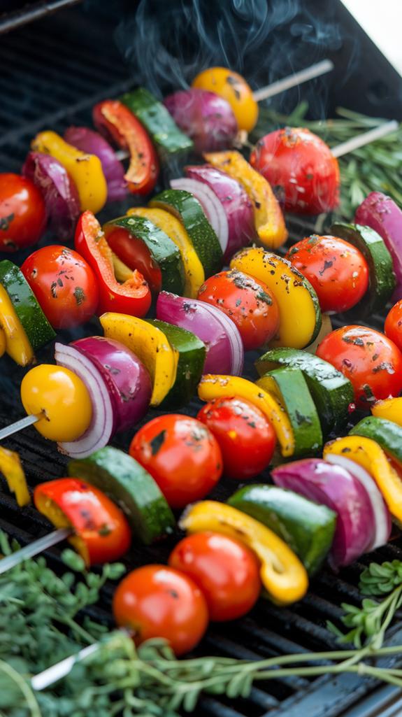 grilled marinated vegetable skewers
