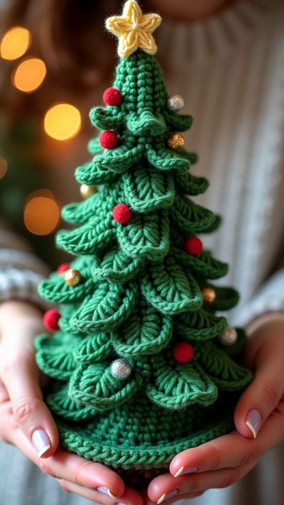 handmade crochet pine tree