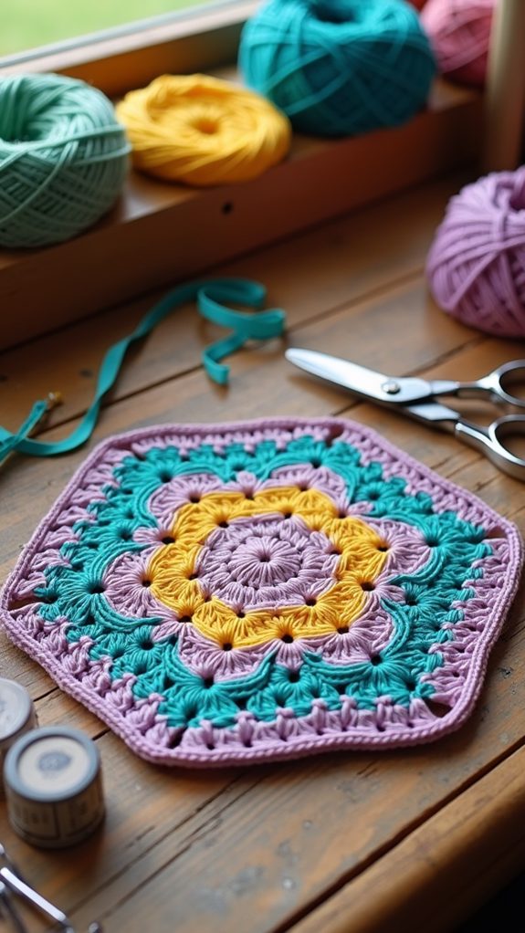 hexagonal crochet pattern design
