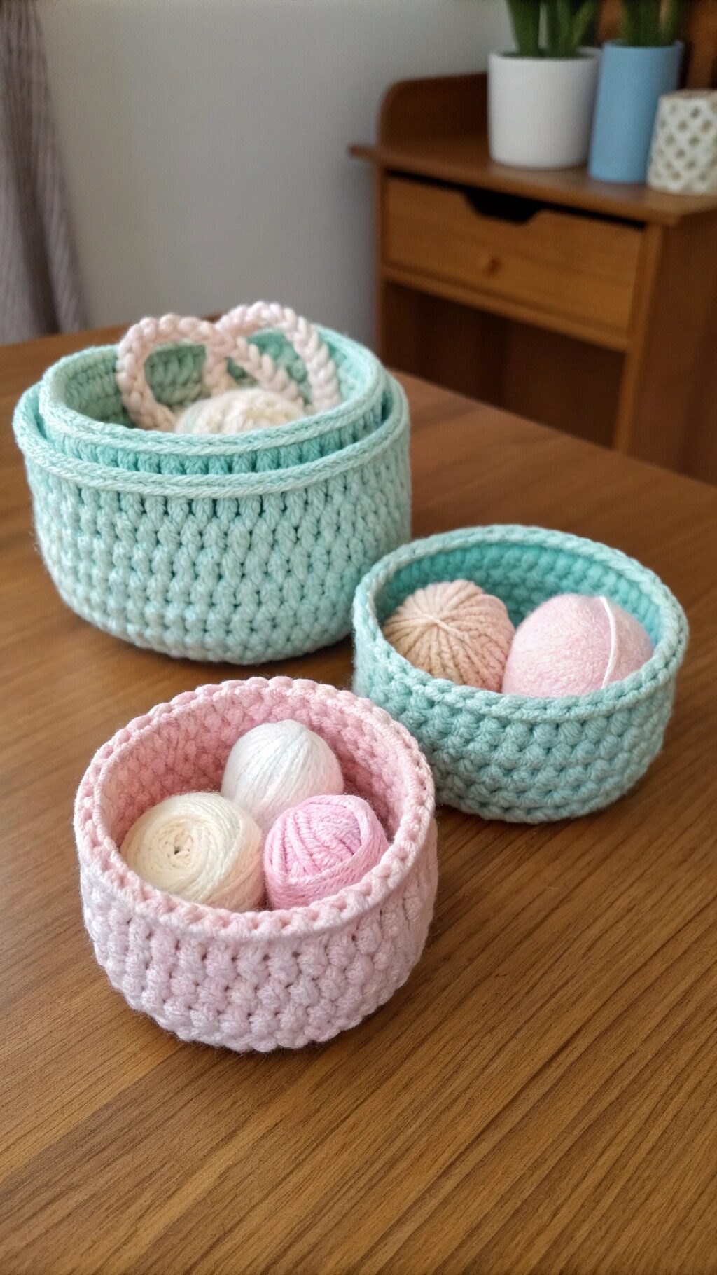 Mini Crochet Basket Set