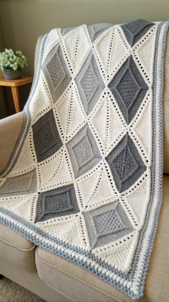 Stylish Diamond Pattern Blanket