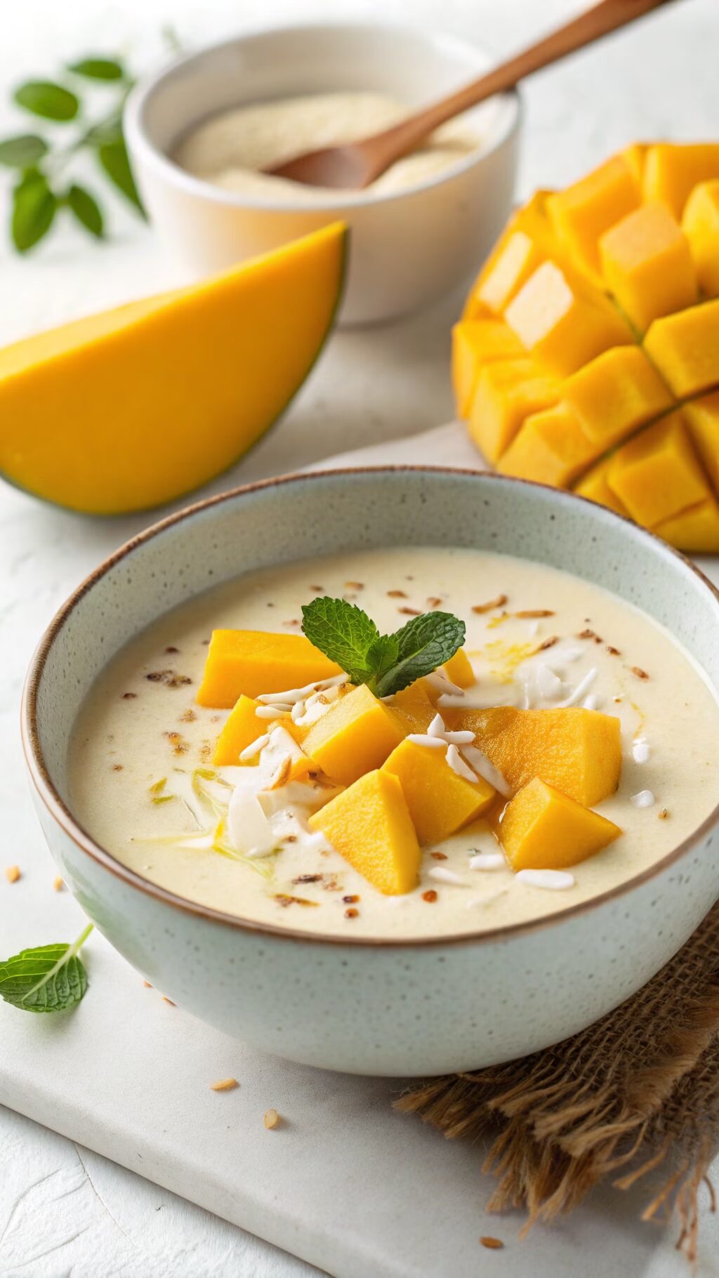 Mango Coconut No-Cook Soup Varations