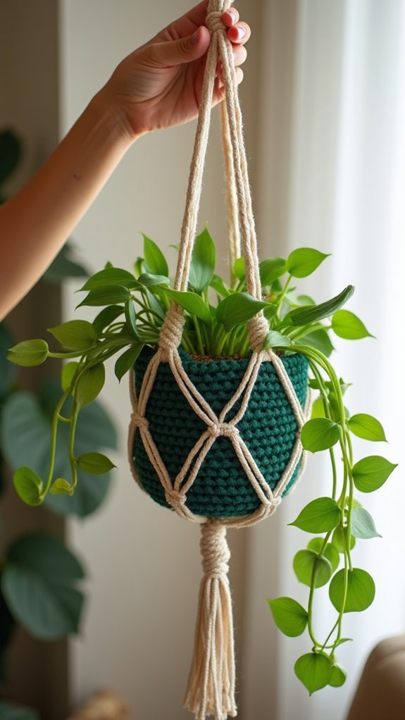 personalized crochet plant holder