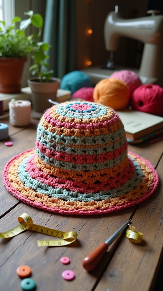 retro crochet hat design