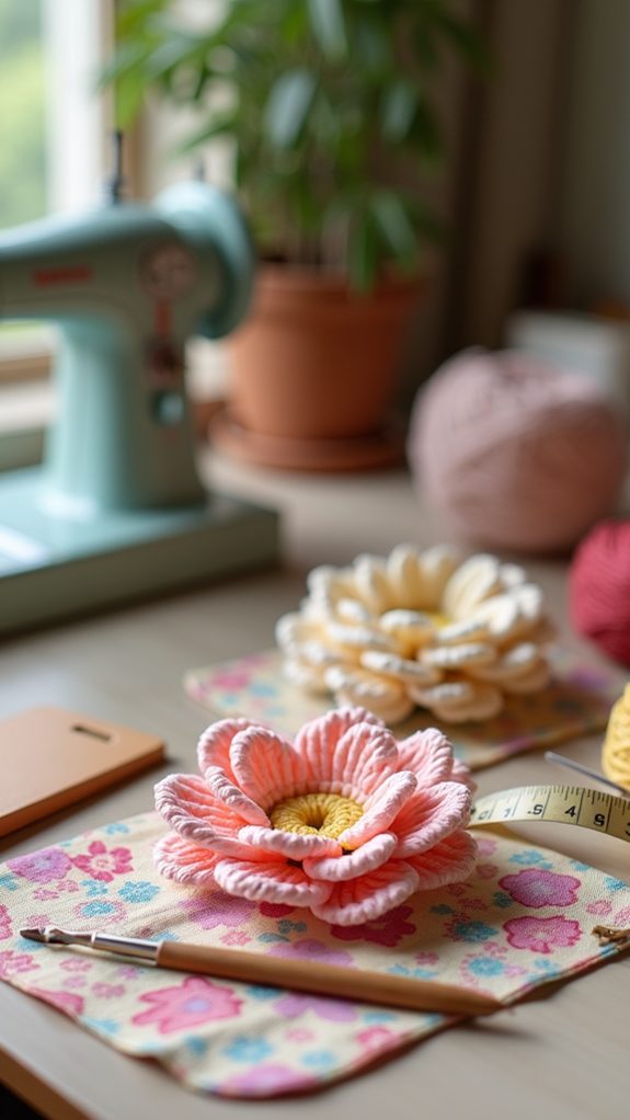 retro floral crochet design