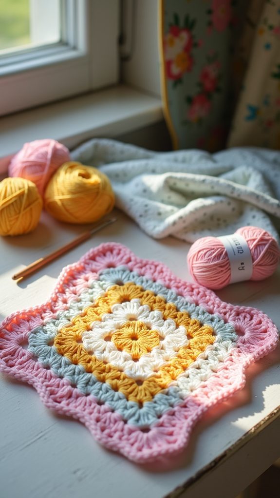 retro inspired crochet blanket