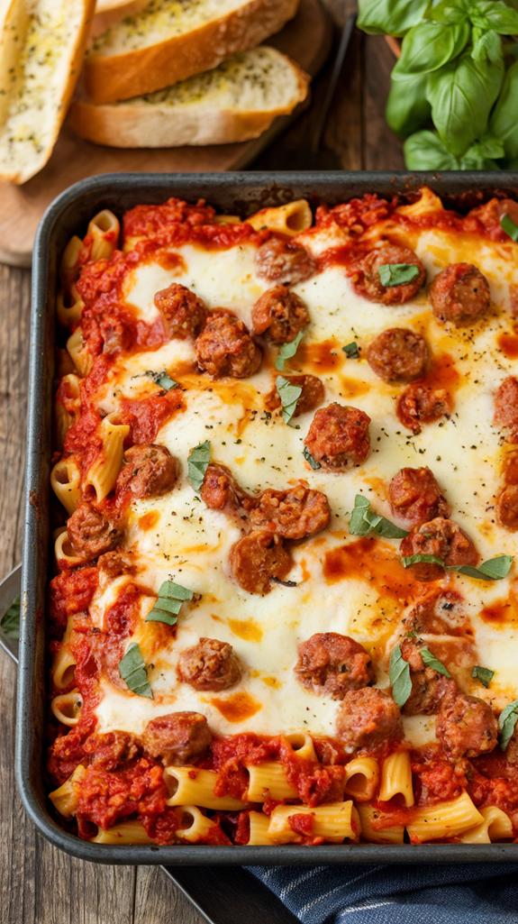 sausage infused baked ziti