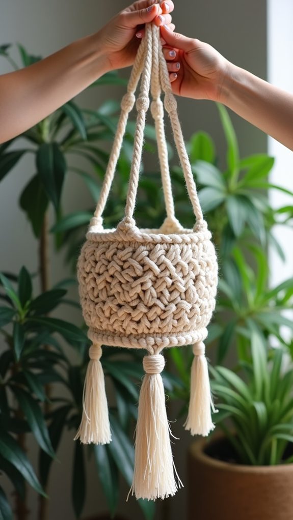 simple crochet plant hanger