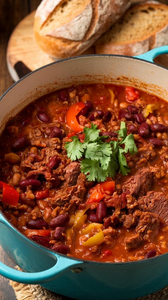 spicy meat and beans