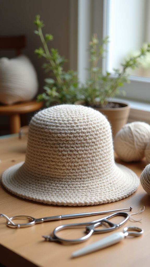 stylish neutral crochet hat