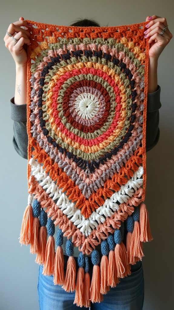 textured crochet wall art