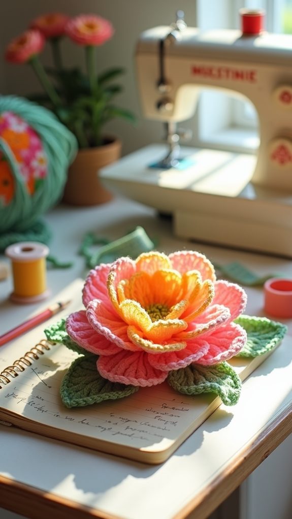 three dimensional crochet blossom