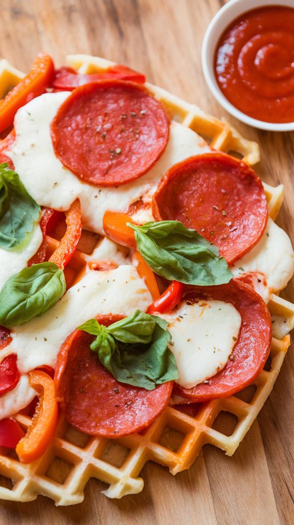 unique pizza waffle fusion