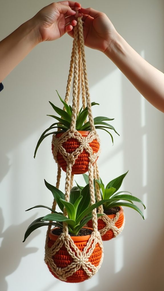 versatile crochet plant holder