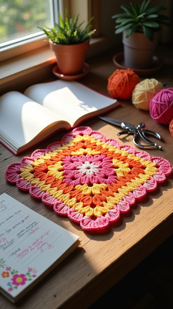 vibrant crochet square design