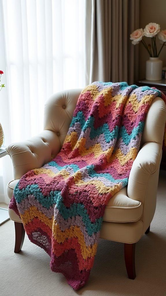vibrant crochet weighted blanket