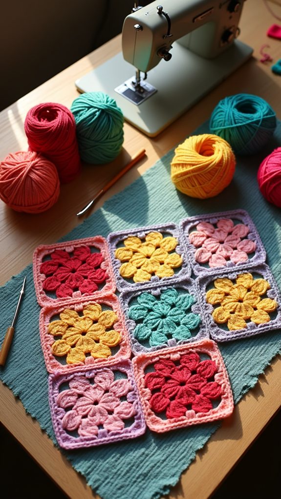 vibrant handmade crochet squares