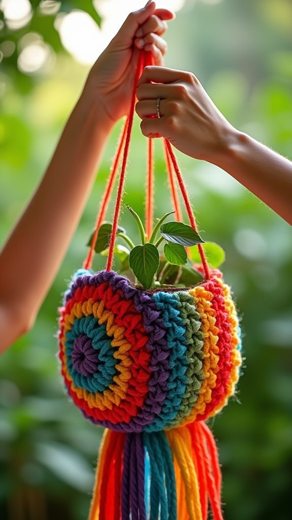 vibrant hanging plant holder