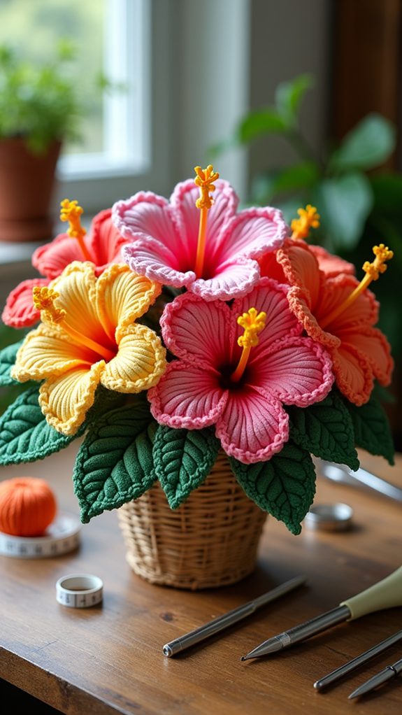 vibrant tropical flower arrangement